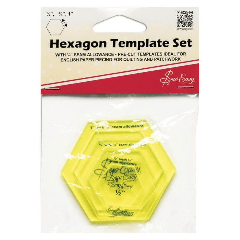 Sew Easy Template Set Hexagon Ideal for English paper piecing, quilting and patchwork