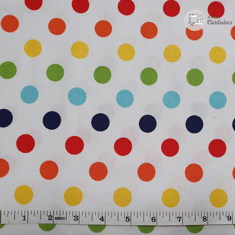 This fabric has a two cm spot on fabric. Suitable for many craft projects and clothing.