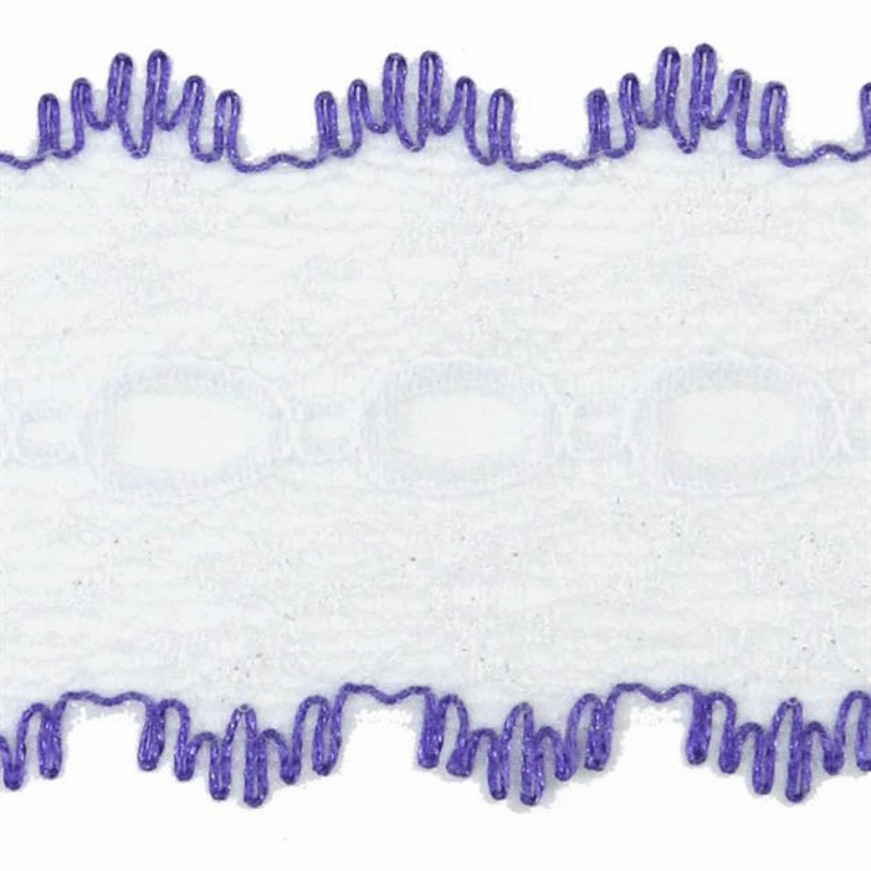 Uni-Trim Eyelet Lace Iridescent Lilac is used to decorate coat hangers, tissue boxes, toilet roll holders, tea pot cosies, table runners and more.