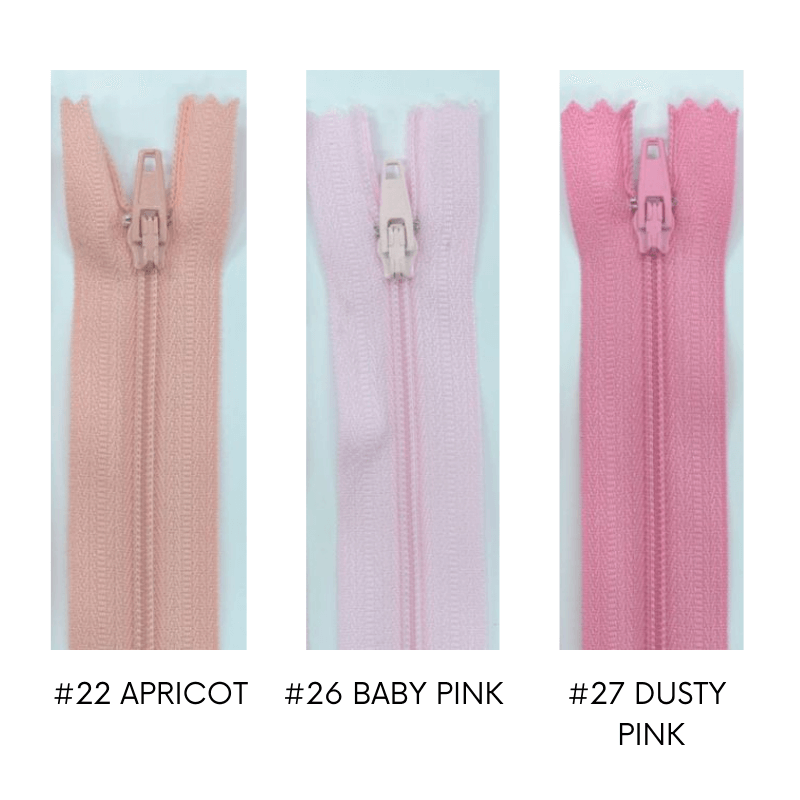 Vizzy Dress Zippers Apricot, Baby Pink, Dusty Pink