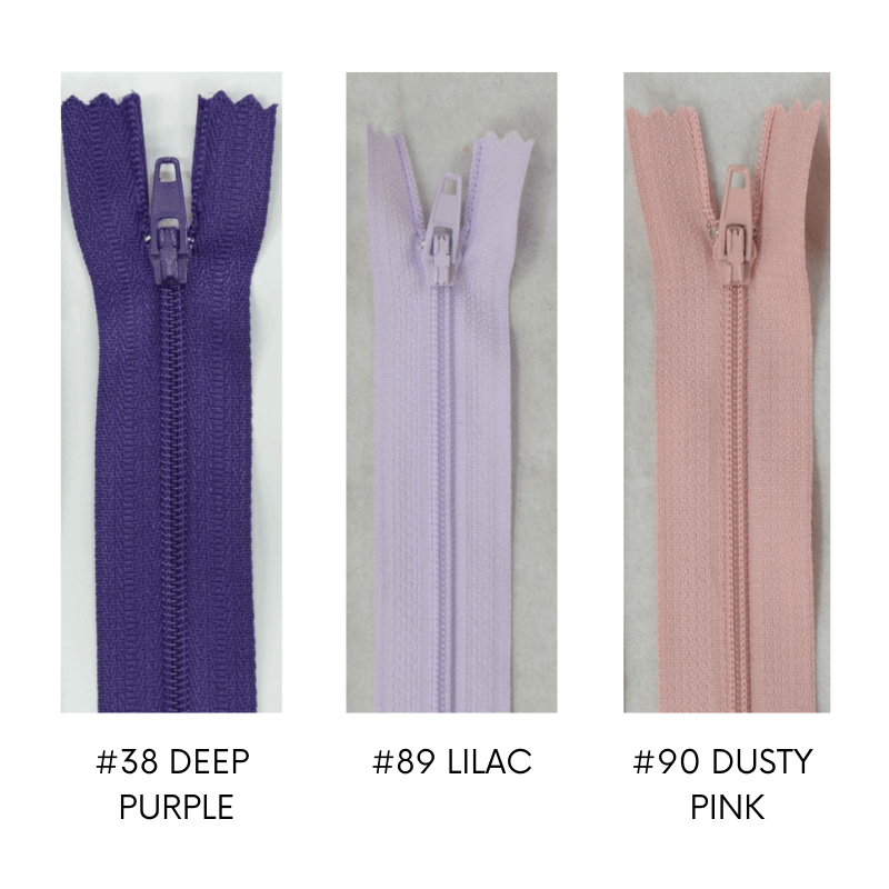 Vizzy Dress Zippers Deep Purple, Lilac, Dusty Pink